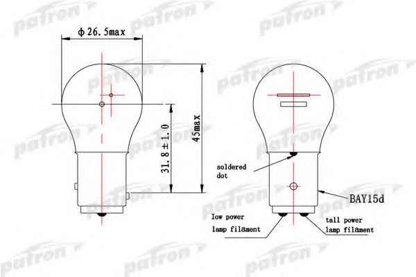 PATRON PLP21/5W Bulb, brake-/taillight